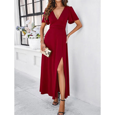 Chic Red V-Neck Bodycon Dress for Every Occasion