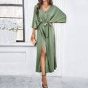 Chic Beige Wrap Dress for All Occasions