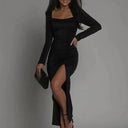 Elegant Velvet Evening Gown for Special Occasions