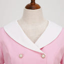 Vintage Buttoned V-Neck Swing Dress for Summer
