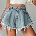 Chic Distressed Denim Shorts for Women