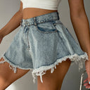 Chic Distressed Denim Shorts for Women