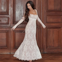 Lace Embroidered Maxi Dress with Sling