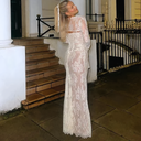 Lace Embroidered Maxi Dress with Sling