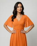Chic V-Neck Chiffon Dress for Women