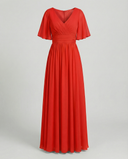 Chic V-Neck Chiffon Dress for Women