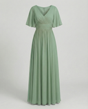 Chic V-Neck Chiffon Dress for Women