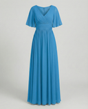Chic V-Neck Chiffon Dress for Women
