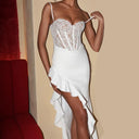 High-Low Ruffle Lace Dress for Stylish Occasions