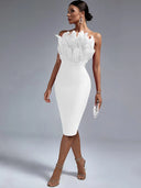 Chic Feather Bandage Dress for Trendy Women