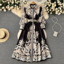 Floral A-Line Dress with Chic Belt