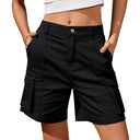 Vintage Cargo Shorts for Women | 6 Pocket Design & Stretch Waist