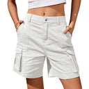 Vintage Cargo Shorts for Women | 6 Pocket Design & Stretch Waist