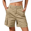 Vintage Cargo Shorts for Women | 6 Pocket Design & Stretch Waist