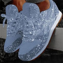 Sequin-Embellished Glitter Sneakers for Women