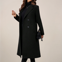 Chic Women's Double-Breasted Long Overcoat - Stylish Belted Design for Fall & Winter Wear