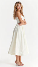 Ascot Style A-Line Midi Dress for Special Occasions