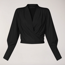 Chic V-Neck Blouse with Puff Sleeves for Stylish Occasions