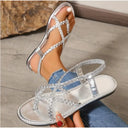 Stylish Women's Braided Crisscross Open Toe Sandals