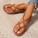 Stylish Women's Braided Crisscross Open Toe Sandals