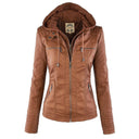 Chic Brown Hooded Zip-Up Jacket for All Seasons