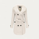 Chic Women’s Faux Fur Collar Trench Coat
