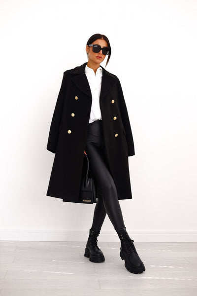 Women's Stylish Double-Breasted Coat for Winter Wear