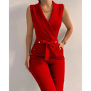 Chic Sleeveless V-Neck Jumpsuit for Special Occasions
