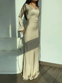 Chic Women's Round Neck Maxi Dress