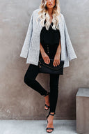 Women's Longline Coat in Light Grey – Chic Outerwear for Any Occasion