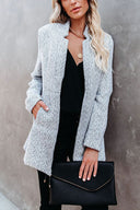 Women's Longline Coat in Light Grey – Chic Outerwear for Any Occasion