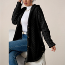 Textured Knit Hooded Cardigan for Winter Wear