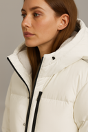 Women's Hooded Longline Puffer Coat for Winter Adventures