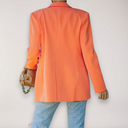 Chic Women's Oversized Blazer - Stylish Notched Lapel Jacket for Office and Evening Wear