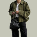 Women’s Oversized Faux Suede Jacket for Chic Style