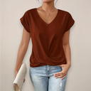 Chic Women's V-Neck Twist Front Top for Spring & Summer