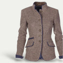 Chic Women's Short Blazer with Stand Collar for Effortless Style