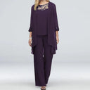Chic Women's Wide-Leg Trousers & Longline Jacket Ensemble for Formal Events