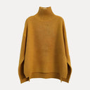 Chic Women’s Turtleneck Sweater with Side Slit Hem