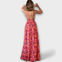 Nortrud Floral Print Backless Maxi Dress for Special Occasions