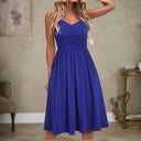 Chic Summer Midi Dress in Flowing Fabric