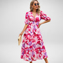 Chic Juliet Midi Dress in Flowing Fabric