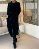Chic Velvet Dress for Flattering Belly Coverage