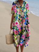 Vibrant Spring Floral Women's Dress