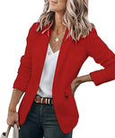 Chic Women's Solid Color Blazer Jacket