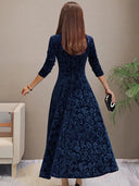 Wide Hem Pleated Maxi Dress