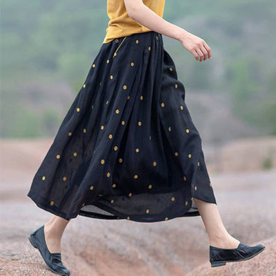 Chic Dotted Skirt with Stretchy Waistband