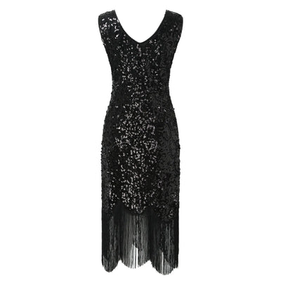 1920s Charleston Dress in Rich Black