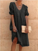 Chic V-Neck Shift Dress for Everyday Style