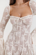 Retro Charm Corset Midi Dress